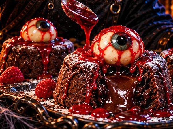 Bloody Eyeball Lava Cakes Bloody Eyeball Lava Cakes